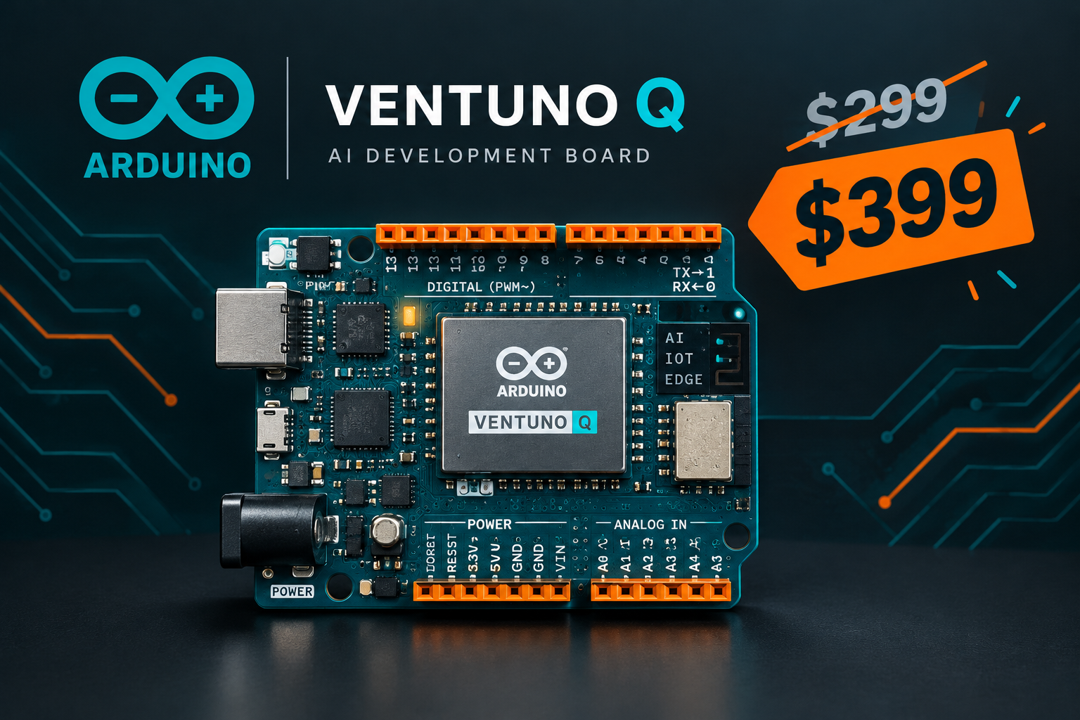 Arduino VENTUNO Q rises from $299 to $399 on 19 October as memory costs climb