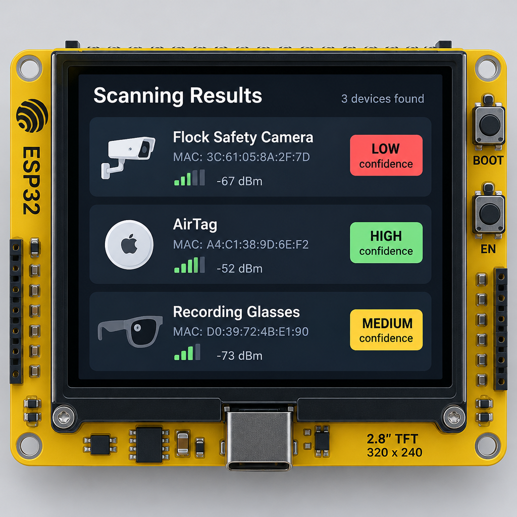 CYD Scanner Detection Screen
